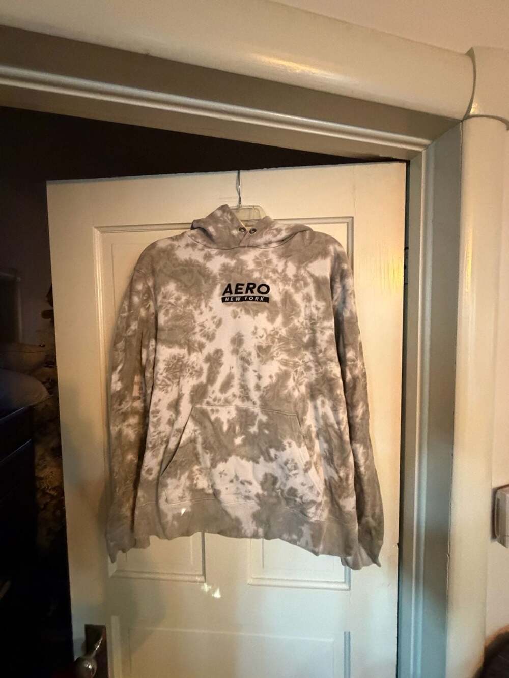 Aeropostale Hoodie Size M Grey White Tie Dye